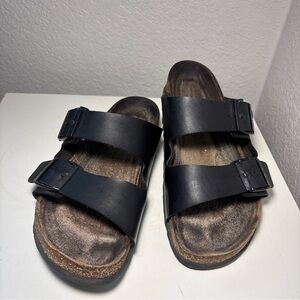 Birkenstock Black Arizona Unisex 38 US Women 7-7.5 Double Strap